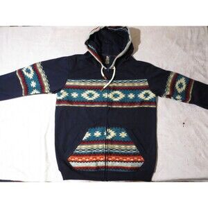 AMAWA Ecuador Aztec Wool Blend Full Zip Hoodie XXL
